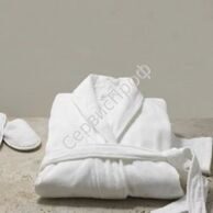 Халат велюровый белый воротник шалька Россия