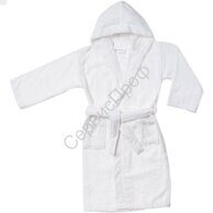 Халат детский с капюшоном махровый белый Турция